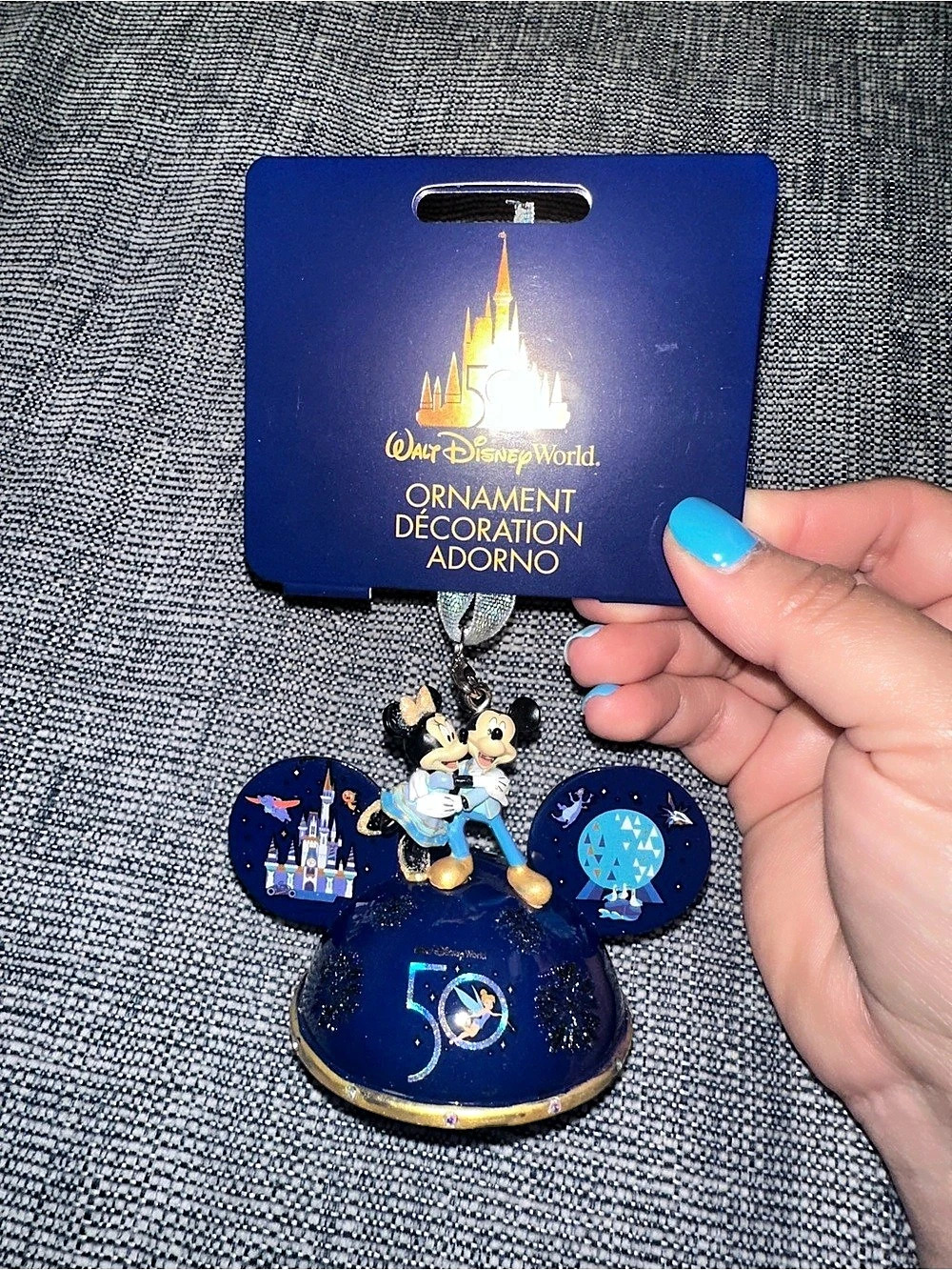 Disney Walt Disney World 50th Anniversary Light-Up Ear Hat Ornament